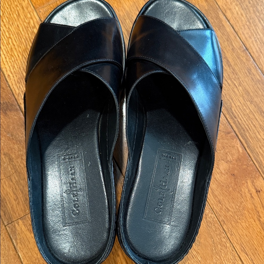 Cole Haan Black Leather Sandals